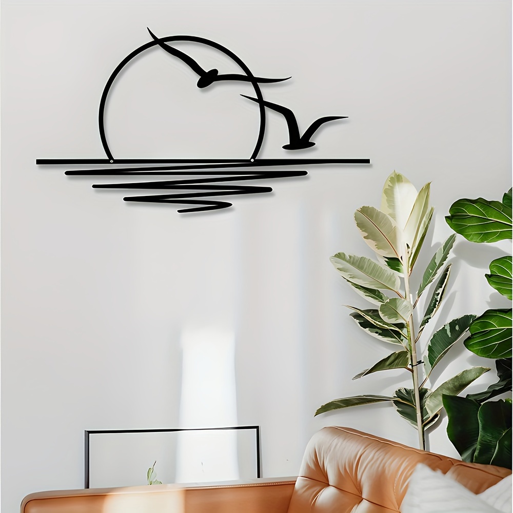 Seagull Sunrise Art Wall Decal - Home Decor Indonesia review and price