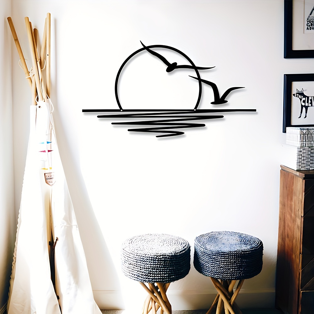 Seagull Sunrise Art Wall Decal - Home Decor Indonesia review and price