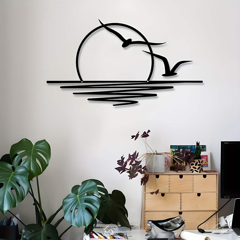 Seagull Sunrise Art Wall Decal - Home Decor Indonesia review and price
