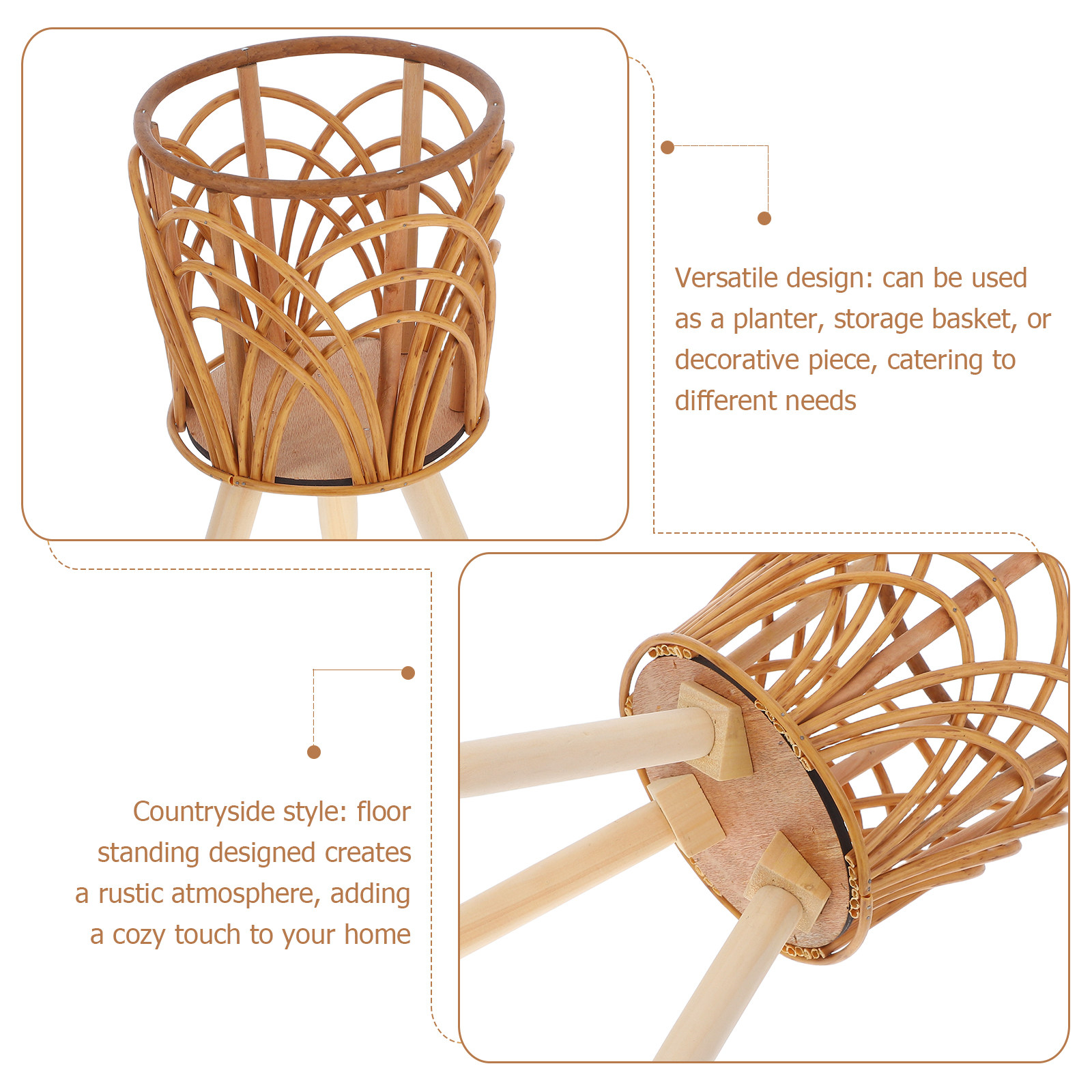 Wood Rattan Planter Basket Sta - Rattan Plant Basket review and price