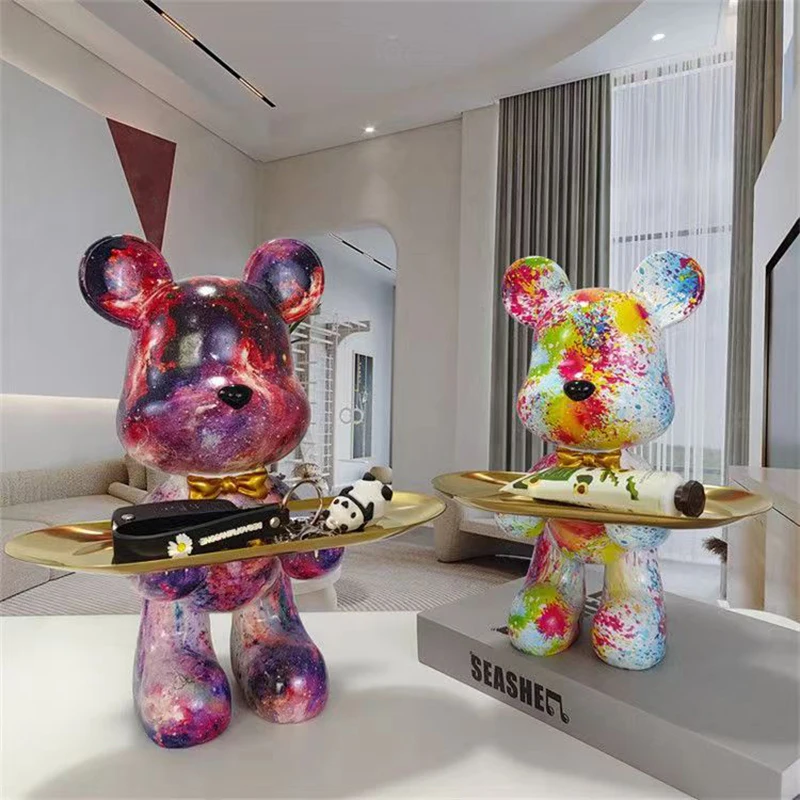 29cm Graffiti Bear Figurine Ho - Home Decor Y2K review and price