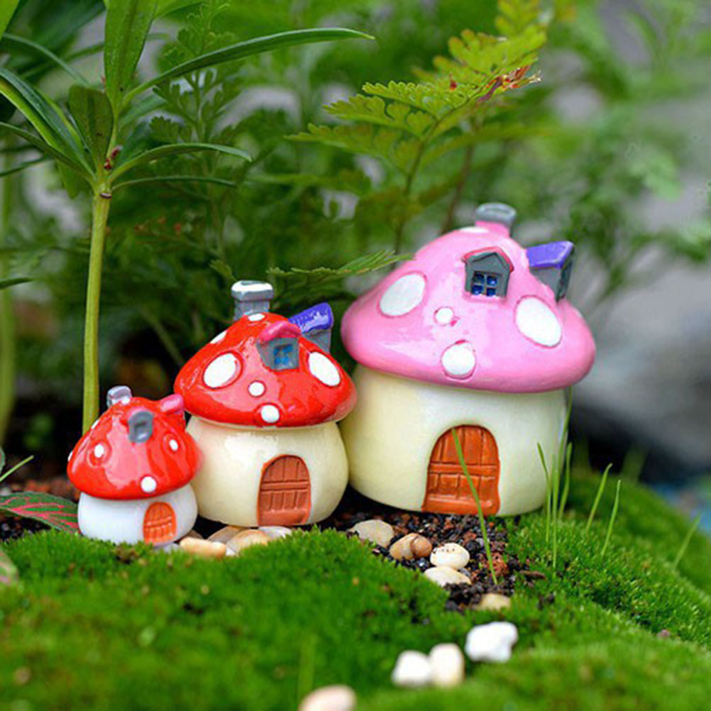 3 Sizes Mushroom House Resin  - Home Decor Za review and price